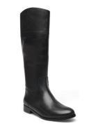 Justine Burnished Leather Riding Boot Black Lauren Ralph Lauren