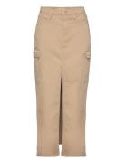Front Split Twill Maxi Skirt Beige Calvin Klein Jeans