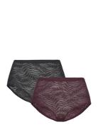 Brief High Supersoft Lace 2 Pa Burgundy Lindex