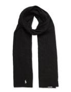 Rib-Knit Wool-Cashmere Scarf Black Polo Ralph Lauren