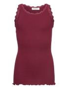 Beatha Silk Top W/ Lace Burgundy Rosemunde Kids