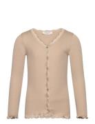 Rkbeatha Ls Cardigan W/ Lace Beige Rosemunde Kids