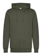 Arvid Basic Hood Badge Sweat - Gots Khaki Knowledge Cotton Apparel