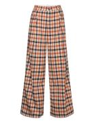 Checked Wide Pants Orange Stella Nova