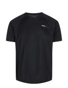 Mens Sports T-Shirt With Chest Print Black ZEBDIA