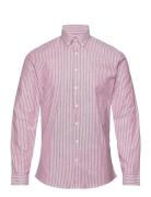 Striped Superflex Oxford L/S Red Lindbergh