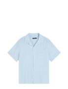 Linen Melange Ss Reg Shirt Blue J. Lindeberg