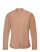 Oxford Manderin Superflex L/S Brown Lindbergh