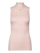 Silk Top W/ Lace Pink Rosemunde