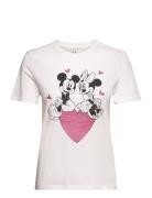 Onlmickey Life Reg S/S Valentine Top Jrs White ONLY