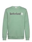 Kennebec River Linear Logo Crew Neck Sweatshirt Granite Green Green Ti...