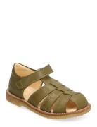 Sandals - Flat - Closed Toe - Green ANGULUS