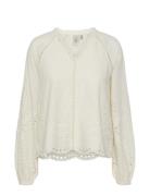 Yasluma Ls V-Neck Top S. Noos White YAS