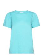 T-Shirt With Pleats Blue Coster Copenhagen