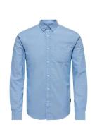 Onsremy Ls Reg Wash Oxford Shirt Blue ONLY & SONS