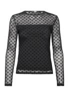 Kl Mesh Lslv Top Black Karl Lagerfeld