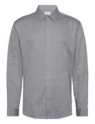 Mélange Herringb Shirt L/S Blue Lindbergh