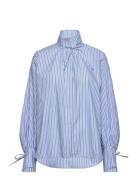 Striped Shirt With Tie Bands Blue Stella Nova