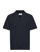 Seersucker Shirt S/S Navy Lindbergh