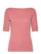 Cotton-Blend Boatneck Top Pink Lauren Ralph Lauren