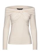 Jersey Off-The-Shoulder Top Cream Lauren Ralph Lauren