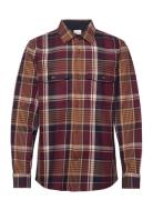 Heavy Twill Check Overshirt Burgundy GANT