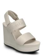 Wedge Sandal Webbing In Mr Cream Calvin Klein