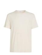 Cotton Linen T-Shirt Cream Calvin Klein