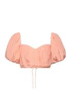 Amalie Pleated Cropped Top Pink Malina