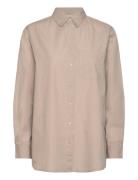 Gaia Shirt Poplin Beige Moshi Moshi Mind