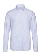 Oxford Stripe Washed Slim Shirt Blue Michael Kors