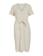 Viprisilla S/S V-Neck Midi Dress Cream Vila