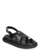 Trunca Tan Leather Sandals Black ALOHAS