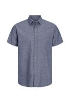 Jjesummer Linen Blend Shirt Ss Sn Blue Jack & J S