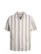 Jprccsummer Stripe Resort Shirt S/S Ln Grey Jack & J S