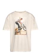 Over Printed T-Shirt Cream Tom Tailor