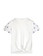 Embroidered Short Sleeve T-Shirt White Mango