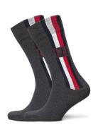 Th Men Sock 2P Iconic Stripe Grey Tommy Hilfiger