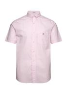 Reg Poplin Gingham Ss Shirt Pink GANT