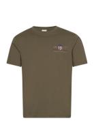 Reg Archive Shield Emb Ss T-Shirt Green GANT