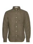 Reg Gmnt Dyed Linen Shirt Green GANT