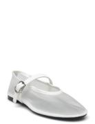 Mesh Ballerinas With Buckle Strap White Mango