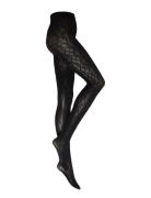 Tights Wool Wide Cable Black Lindex