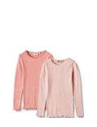 2 Rib T-Shirt L/S Reese Pink Wheat