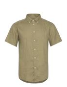 Kris Linen Ss Shirt Green Les Deux