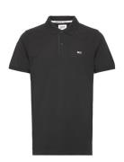 Tjm Slim Placket Polo Black Tommy Jeans