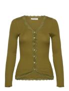 Rwbabette Ls V-Neck Regular Lace Ca Green Rosemunde