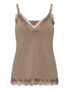 Rwbillie Lace Strap Top Beige Rosemunde