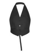 Felda Linen Vest Black Bardot