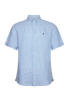 Douglas Bd Linen Shirt Ss Blue Morris